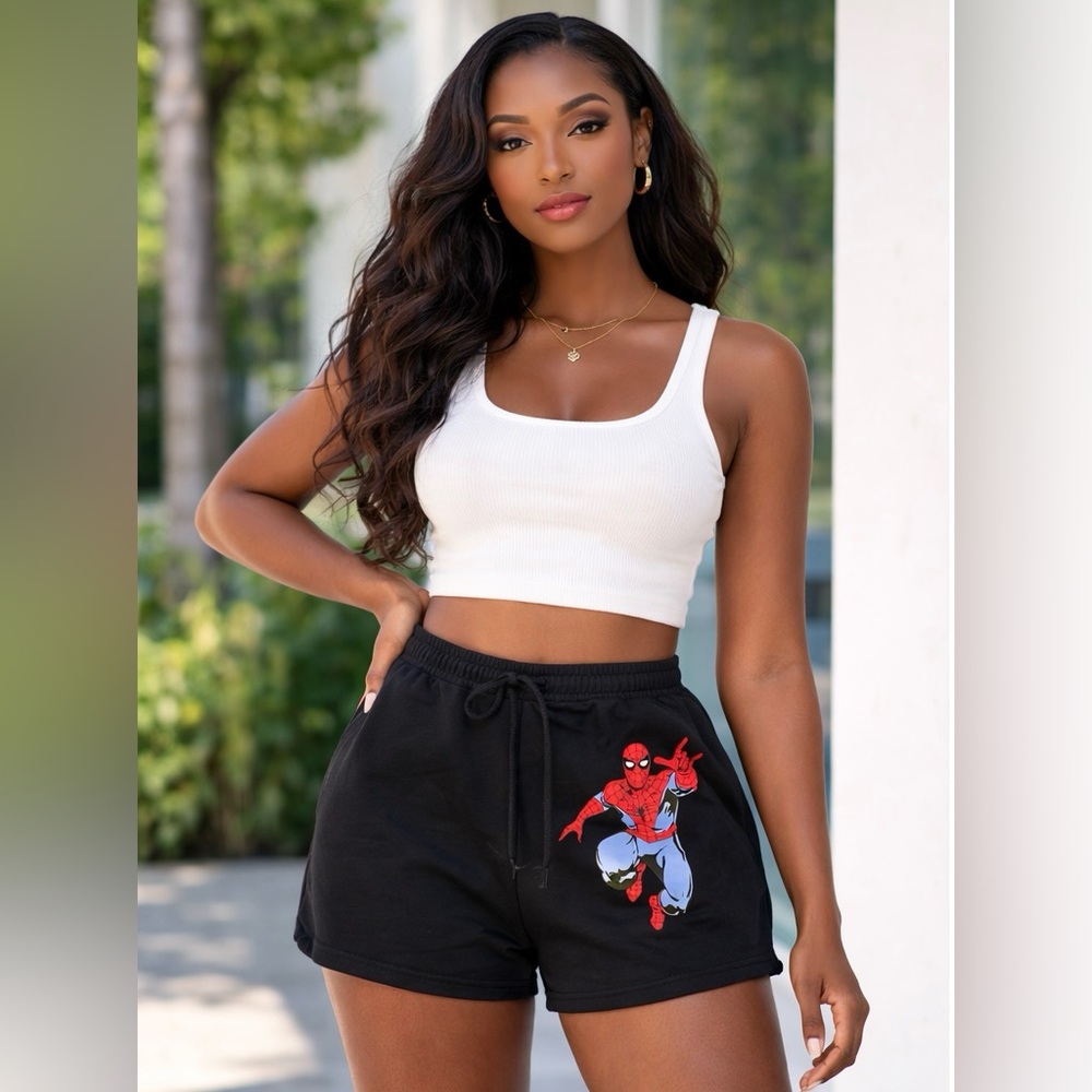 Black Spider-Man Graphic Women’s  Shorts